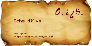 Ochs Éva névjegykártya